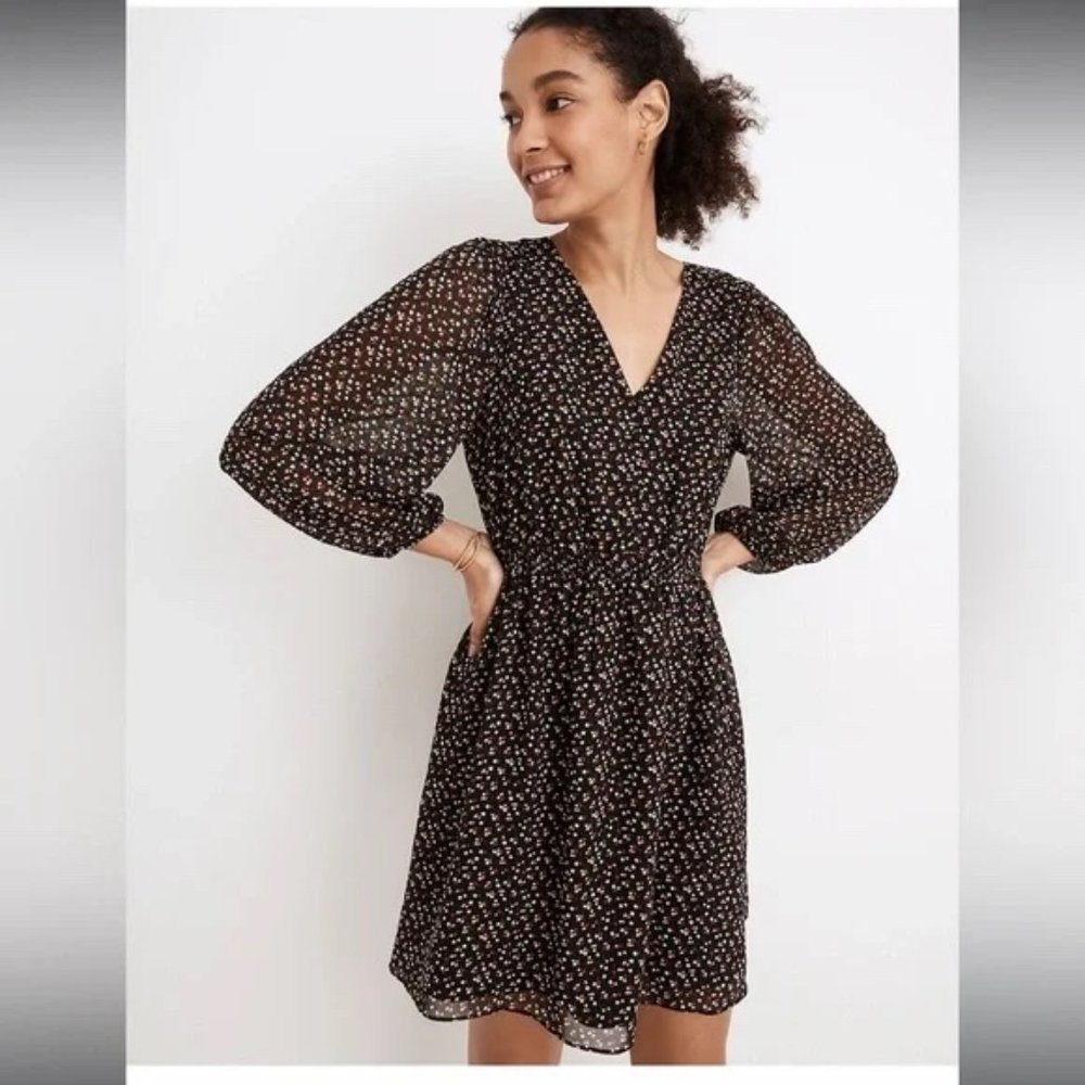Madewell - Georgette Button-Front Mini Dress in Adorable Ditsy